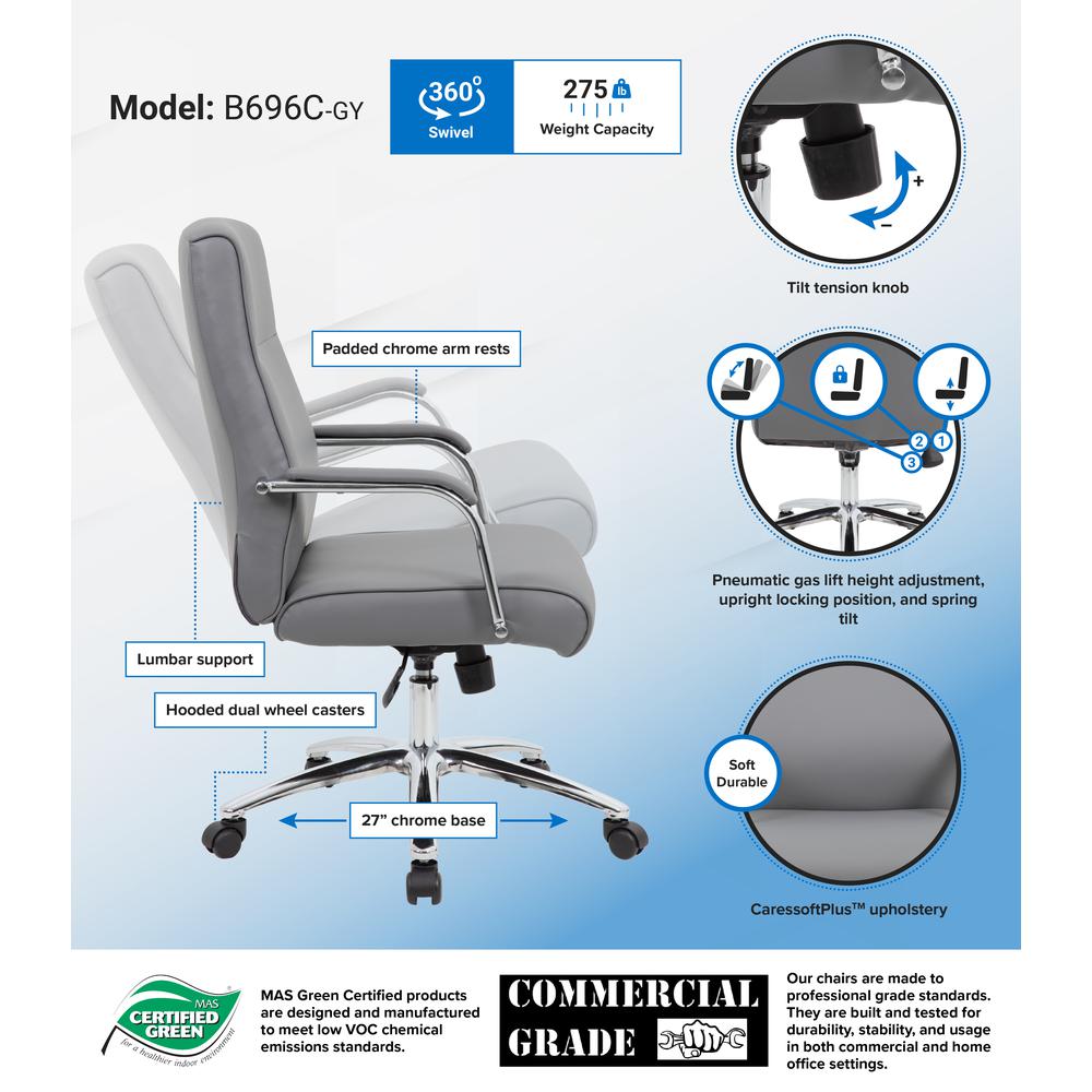 Boss Modern Executive Conference Chair - Grey. Picture 7