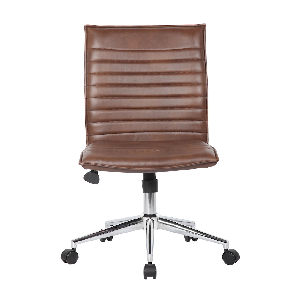 Boss Brown Vinyl Armless Hospitality Chair. Picture 4