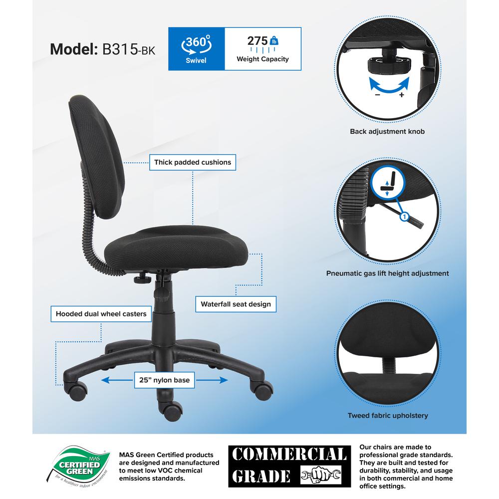 Boss Black  Deluxe Posture Chair. Picture 7