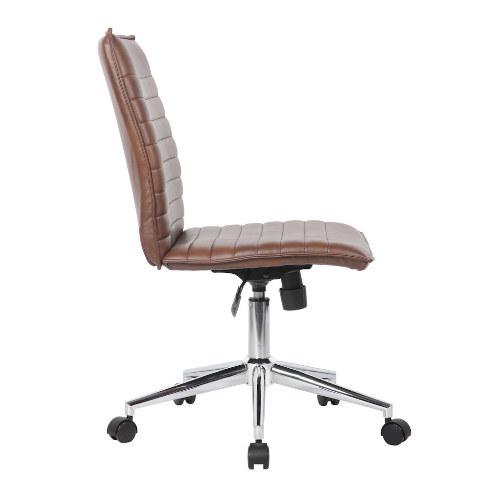 Boss Brown Vinyl Armless Hospitality Chair. Picture 5