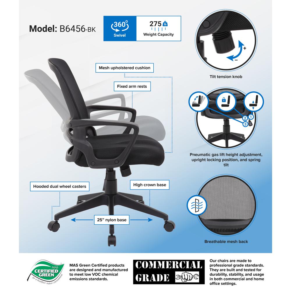 Boss Mesh Task Chair, Black. Picture 6