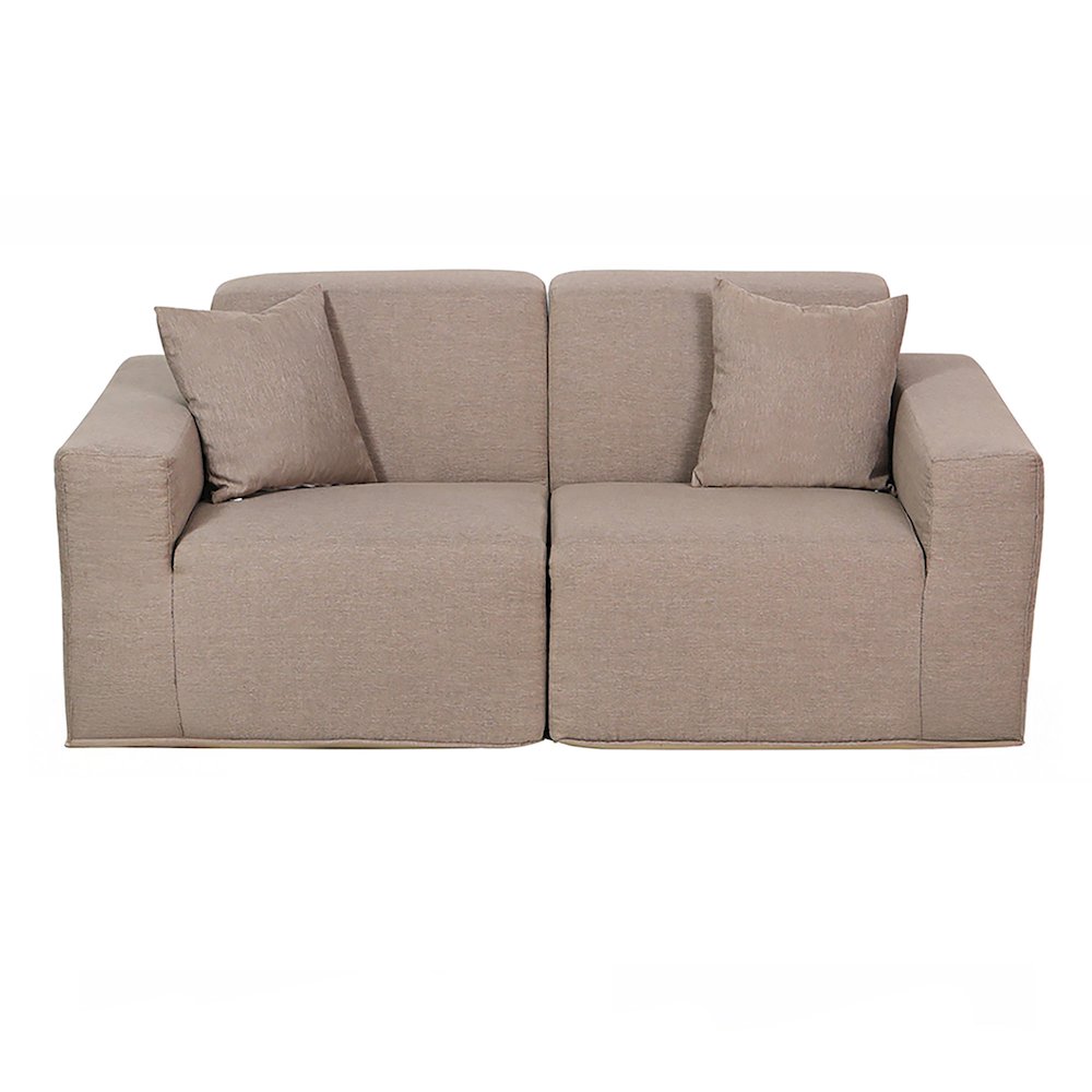 2 Place Seating  Brown Compressed Foam Sectional Sofa. Picture 1