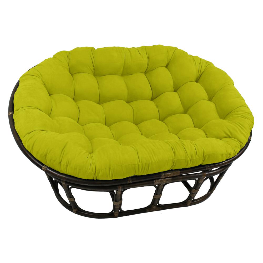 Rattan Double Papasan  Chair with Microsuede Cushion. Picture 1