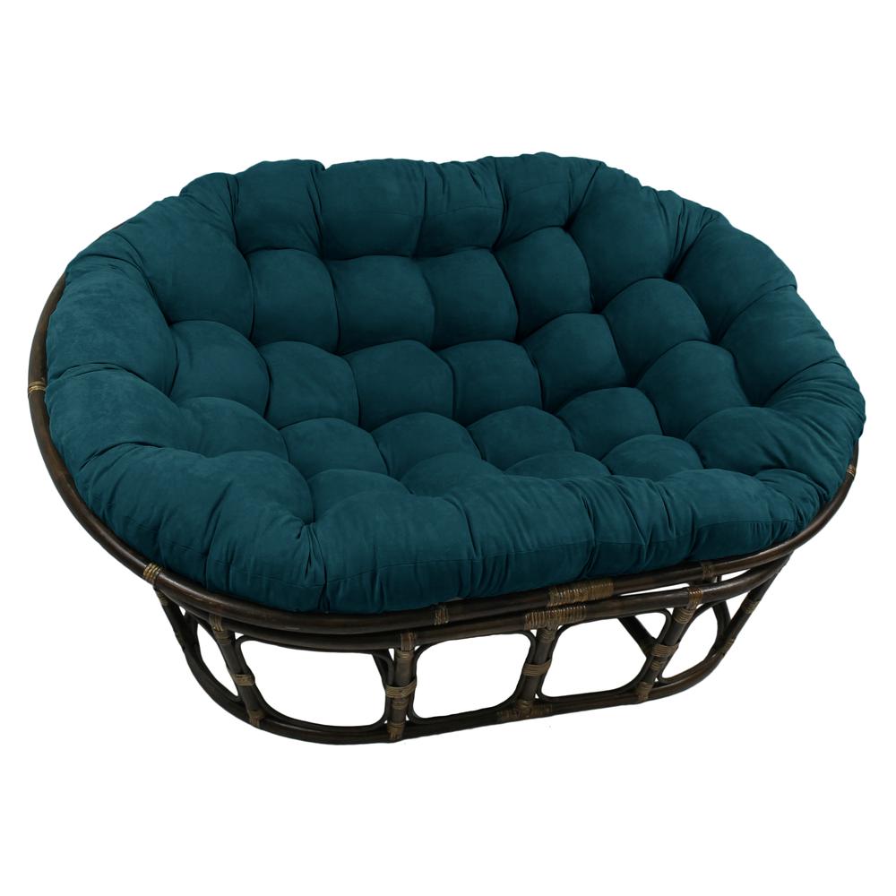 Rattan Double Papasan  Chair with Microsuede Cushion. Picture 1