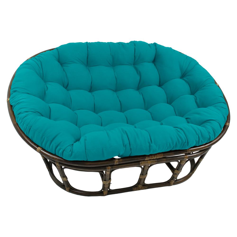 Rattan Double Papasan  Chair with Twill Cushion. Picture 1