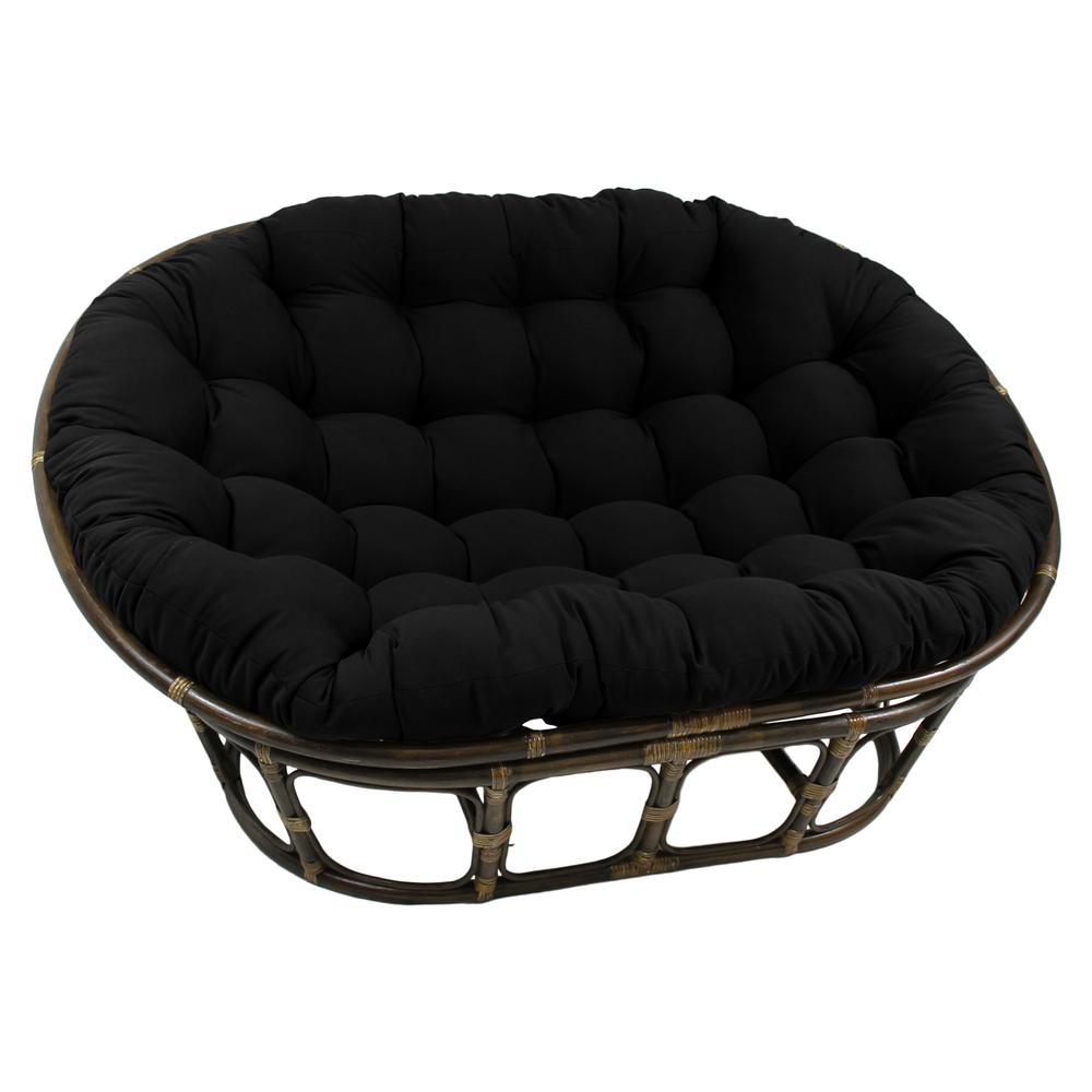 Rattan Double Papasan  Chair with Twill Cushion. Picture 1