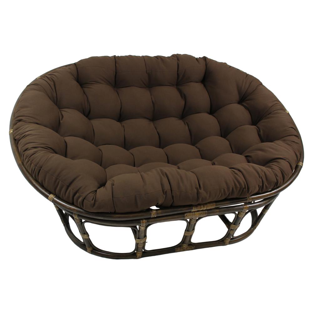Rattan Double Papasan  Chair with Twill Cushion. Picture 1