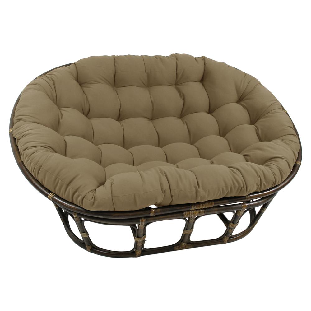Rattan Double Papasan  Chair with Twill Cushion. Picture 1