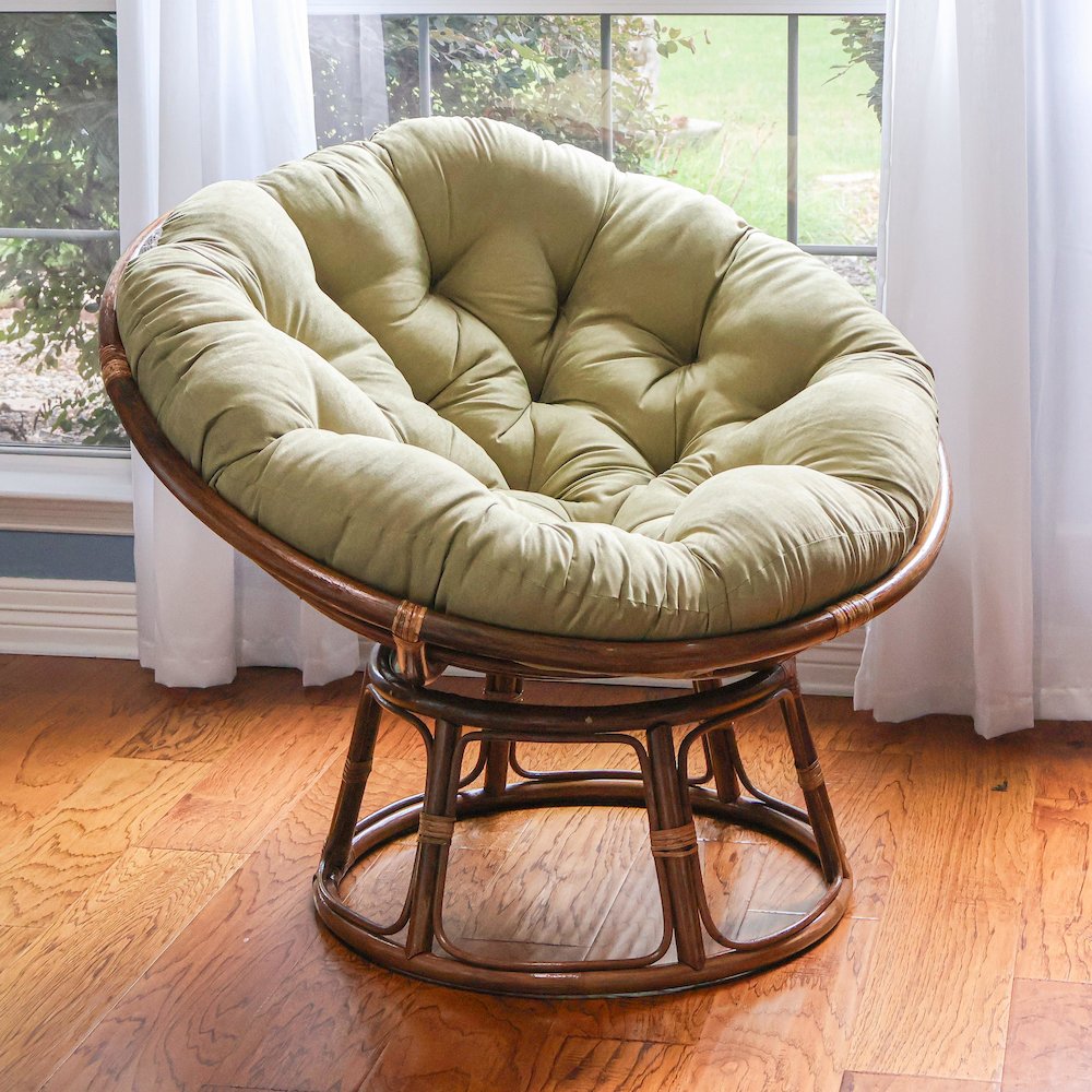 Rattan 42-Inch Papasan Chair with Micro Suede Cushion. Picture 2