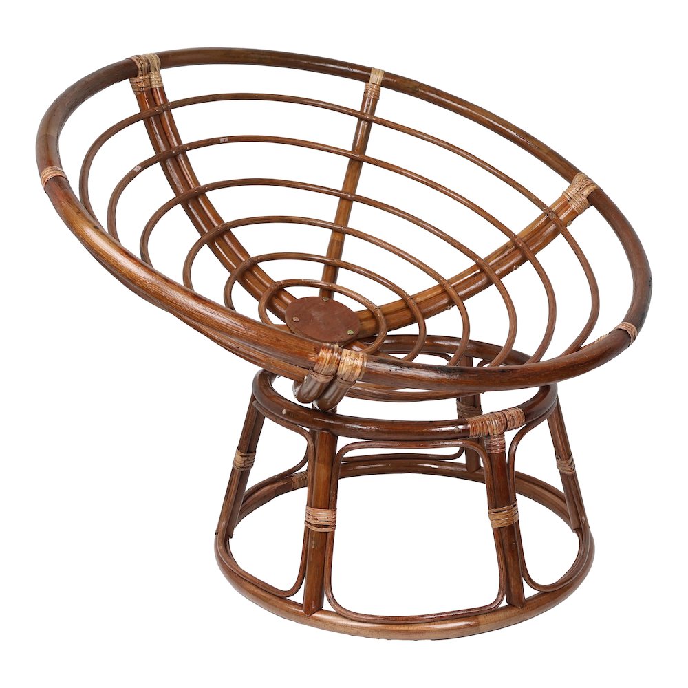 42-Inch Rattan Papasan Chair with Solid Twill Cushion. Picture 1