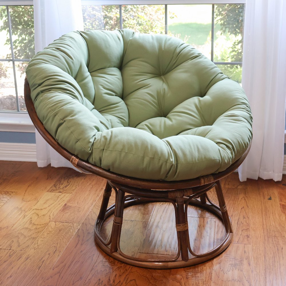 42-Inch Rattan Papasan Chair with Solid Twill Cushion. Picture 2