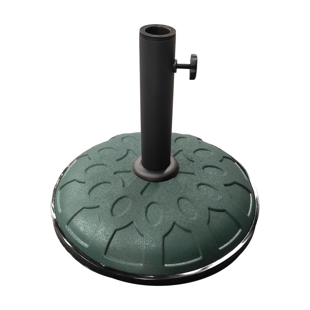 25-Pound Resin Compound Umbrella Base Forest Green. Picture 1
