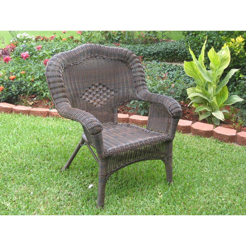 Camelback Resin Wicker Patio Chairs (Set of 2). Picture 1