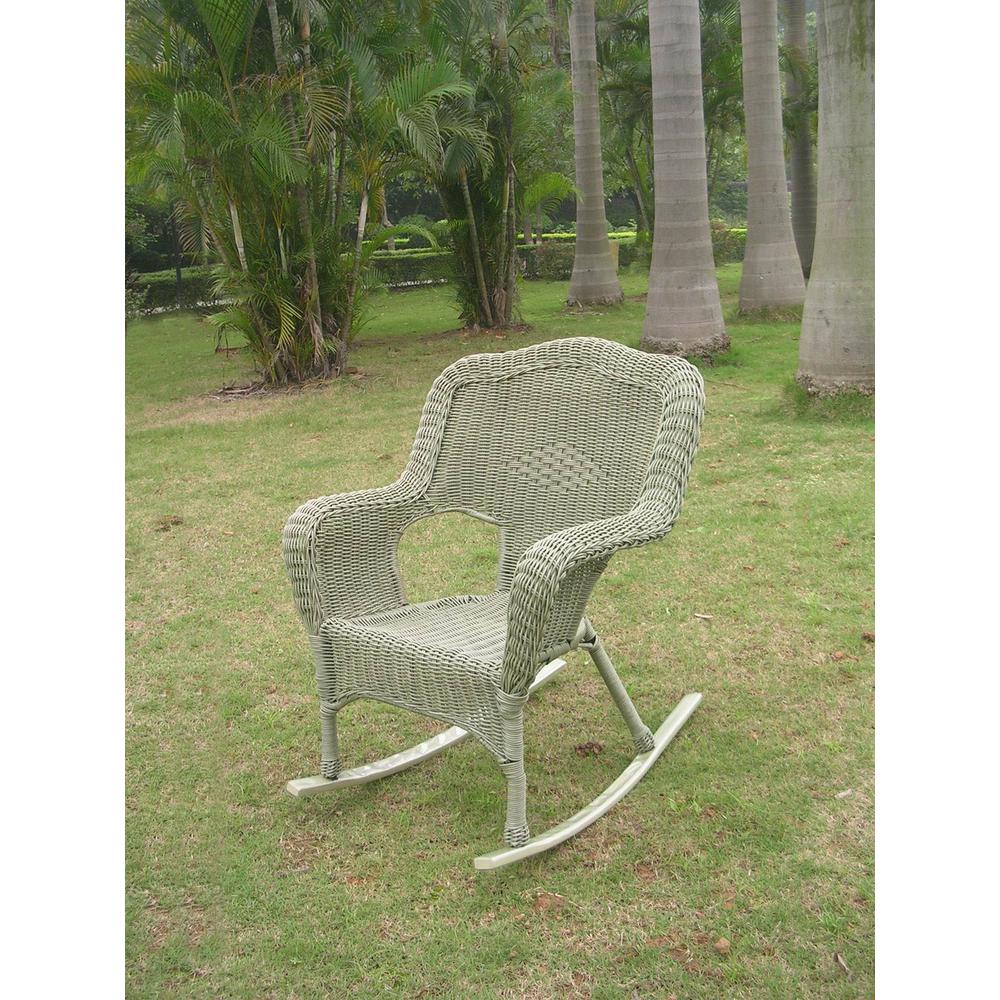 Camelback Resin Wicker Rocker. Picture 1