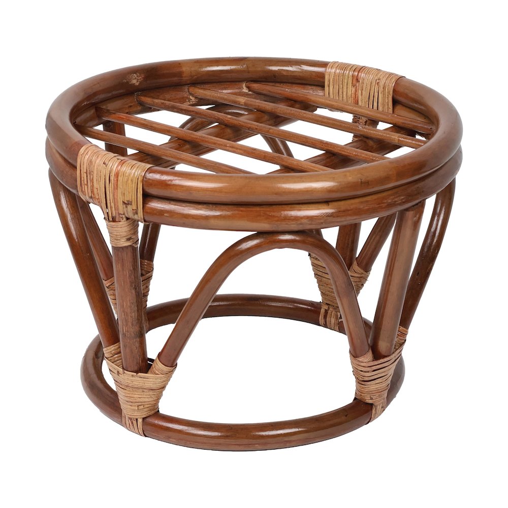 Rattan Ottoman with Micro Suede Cushion. Picture 1