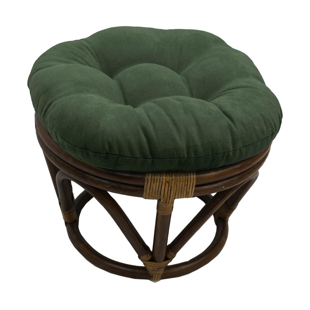 Rattan Ottoman with Micro Suede Cushion. Picture 1