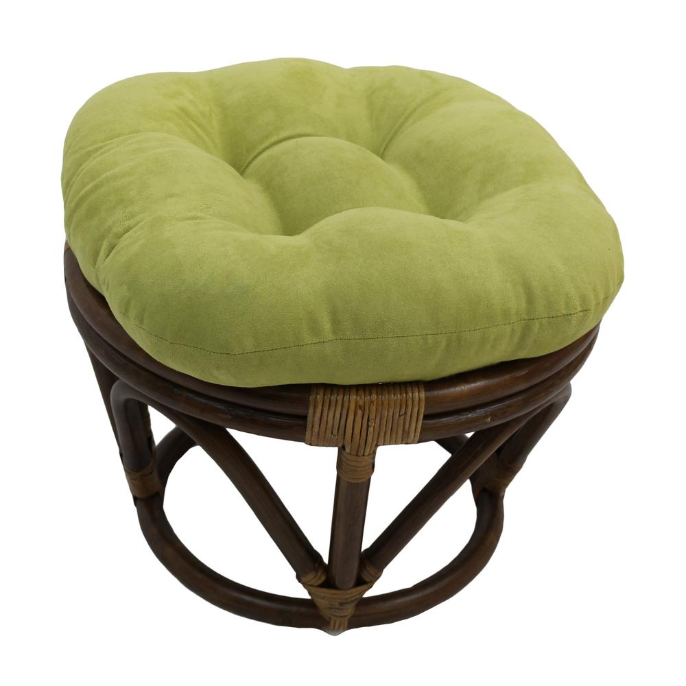 Rattan Ottoman with Micro Suede Cushion. Picture 1