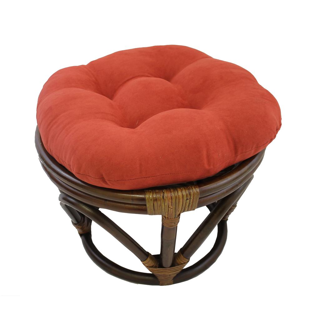 Rattan Ottoman with Micro Suede Cushion. Picture 1