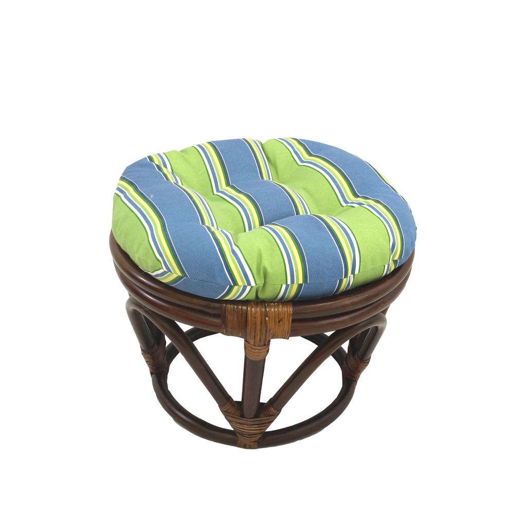 Rattan Ottoman with Outdoor Fabric Cushion. Picture 1