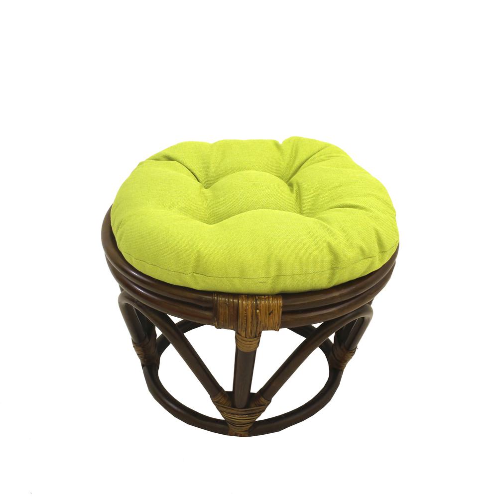 Rattan Ottoman with Outdoor Fabric Cushion. Picture 1