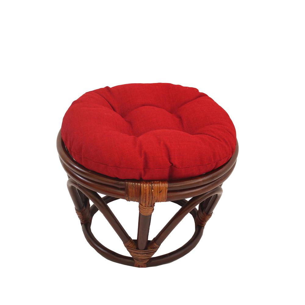 Rattan Ottoman with Outdoor Fabric Cushion. Picture 1