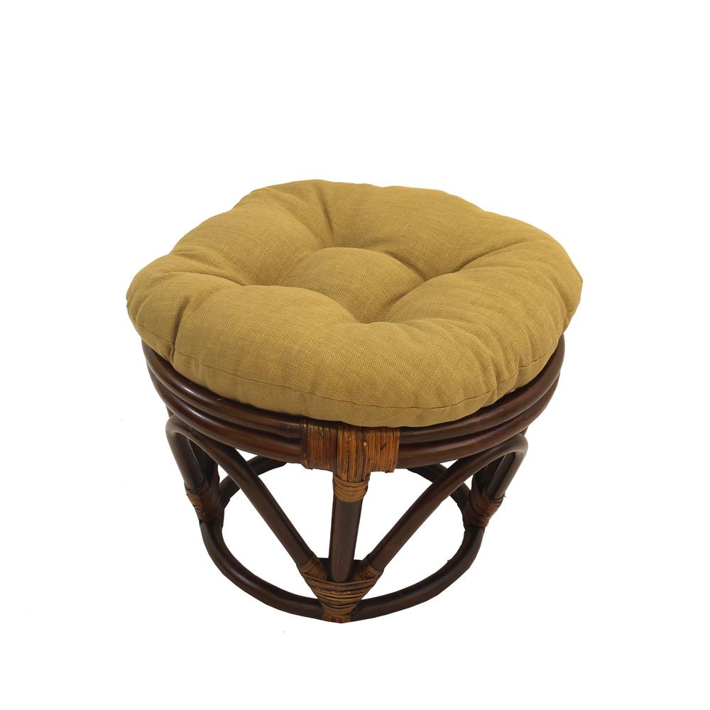 Rattan Ottoman with Outdoor Fabric Cushion. Picture 1