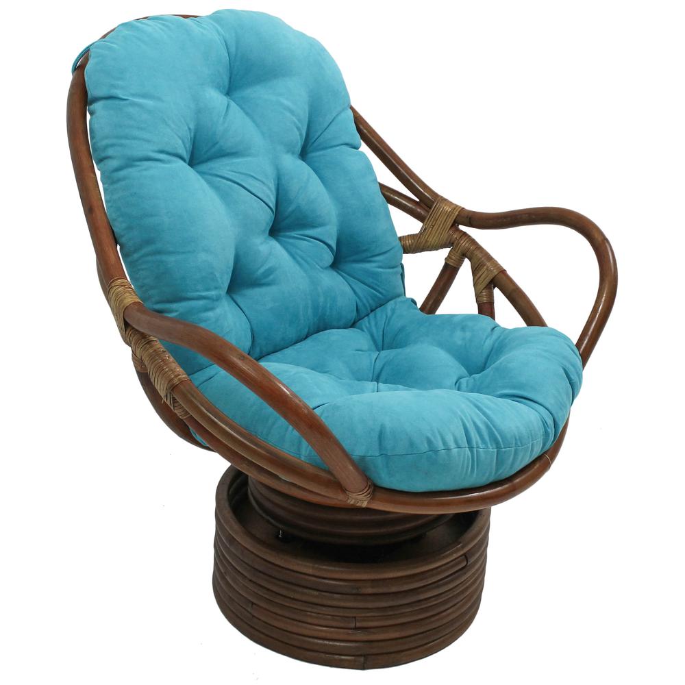 Rattan Swivel Rocker with Micro Suede Cushion. Picture 1