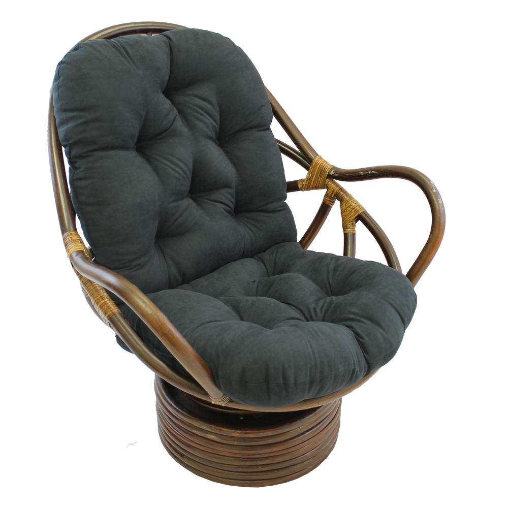 Rattan Swivel Rocker with Micro Suede Cushion. Picture 1