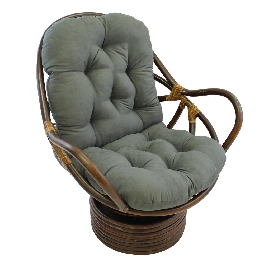 Rattan Swivel Rocker with Micro Suede Cushion. Picture 1