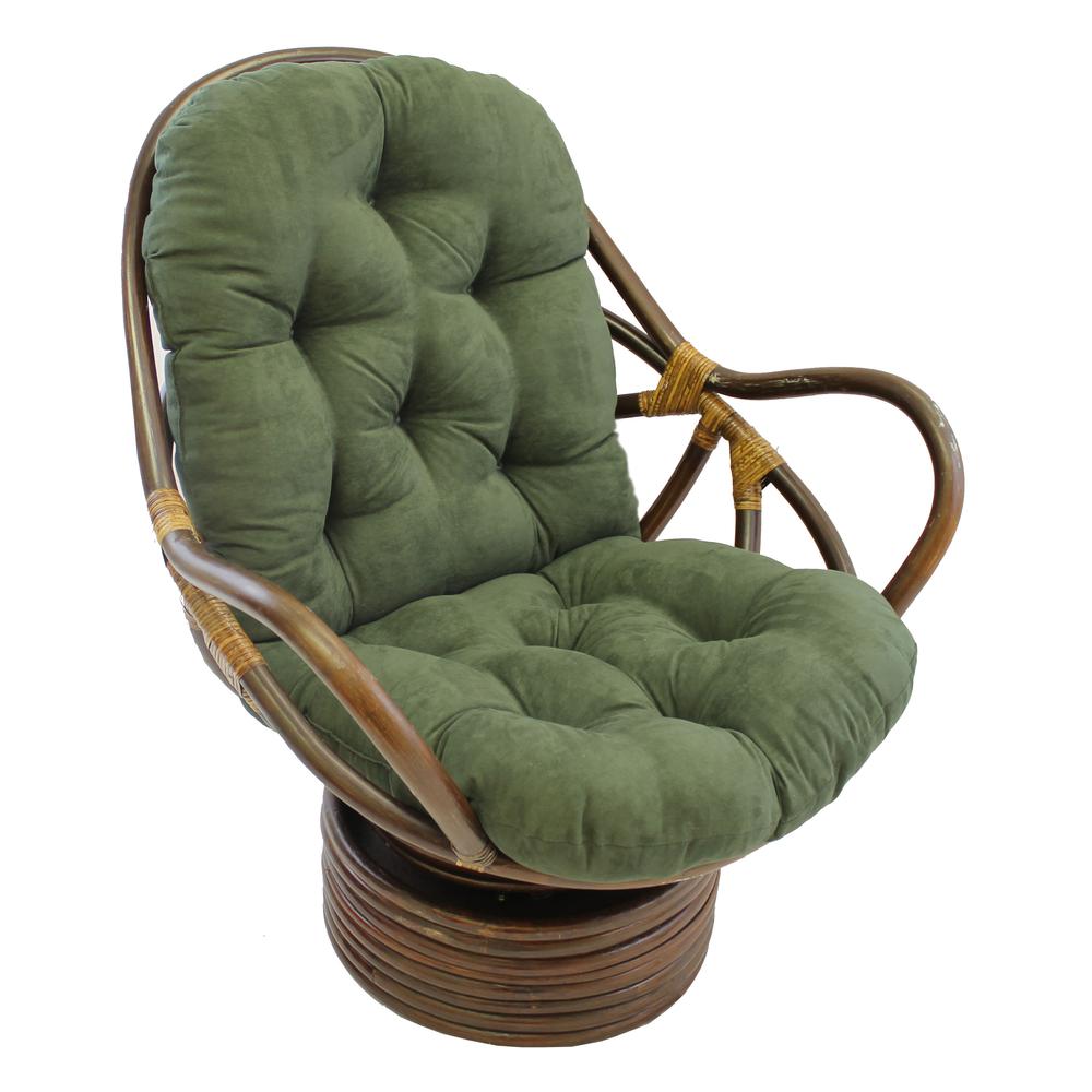 Rattan Swivel Rocker with Micro Suede Cushion. Picture 1