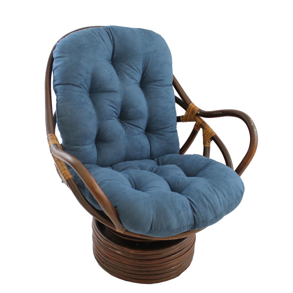Rattan Swivel Rocker with Micro Suede Cushion. Picture 1