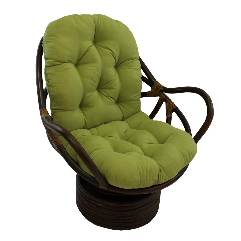 Rattan Swivel Rocker with Micro Suede Cushion. Picture 1