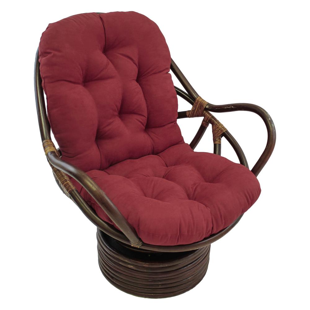 Rattan Swivel Rocker with Micro Suede Cushion. Picture 1