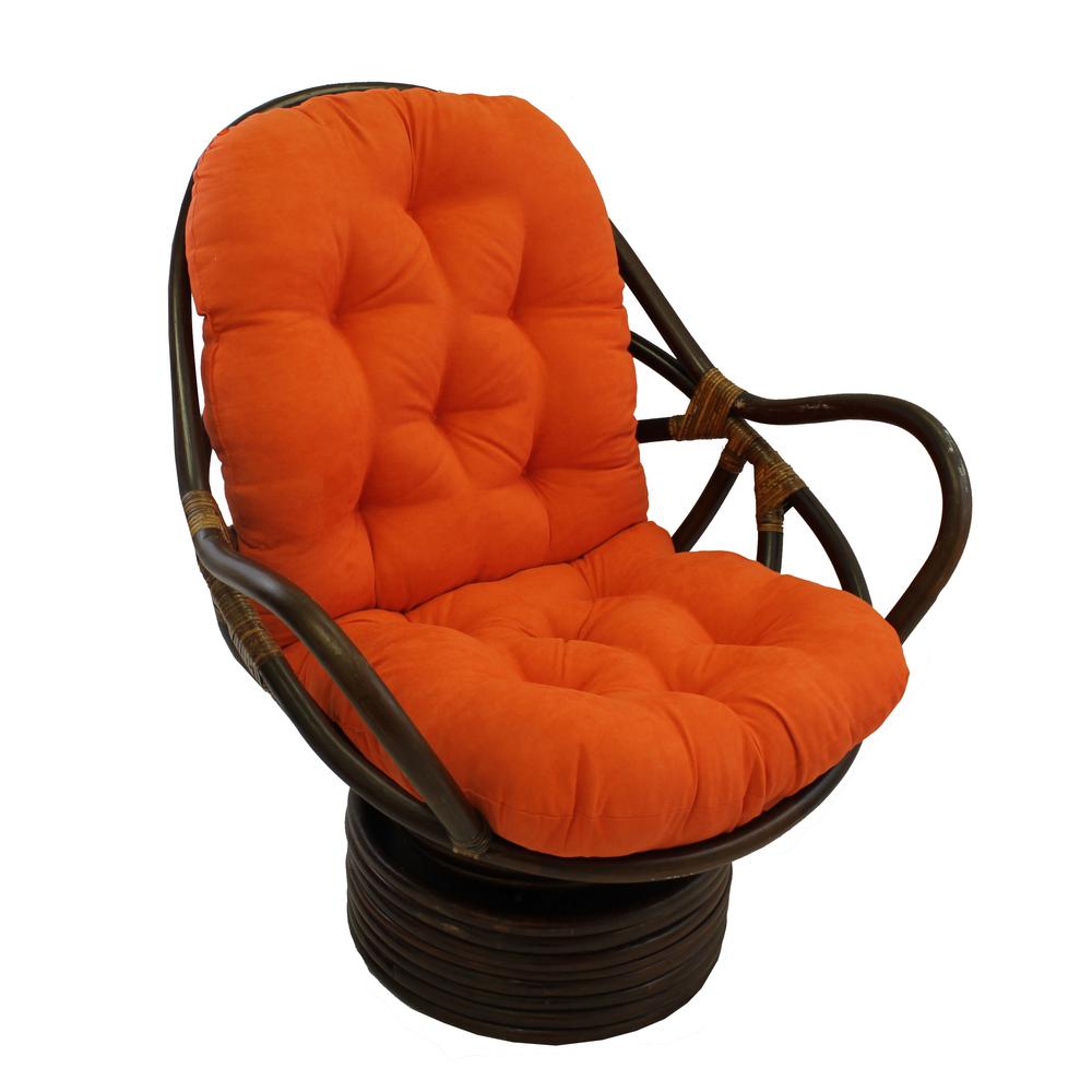 Rattan Swivel Rocker with Micro Suede Cushion. Picture 1
