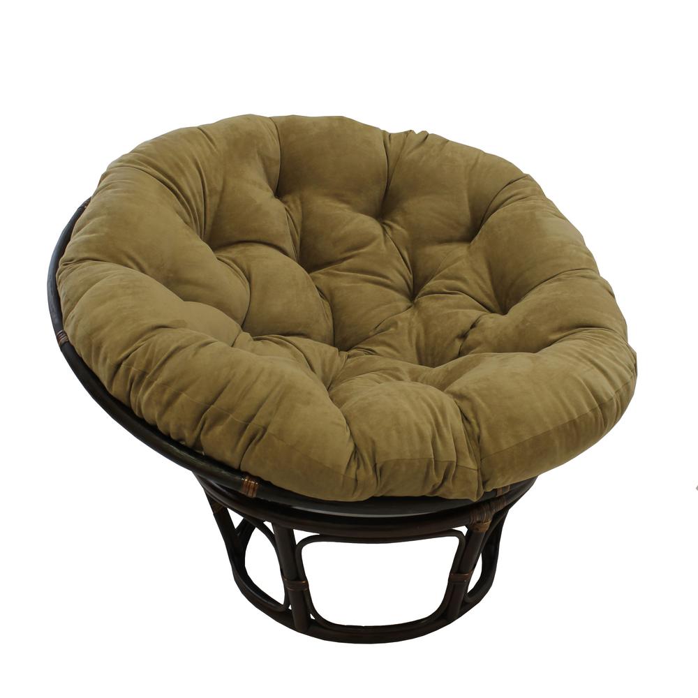 Rattan 42-Inch Papasan Chair with Micro Suede Cushion. Picture 1