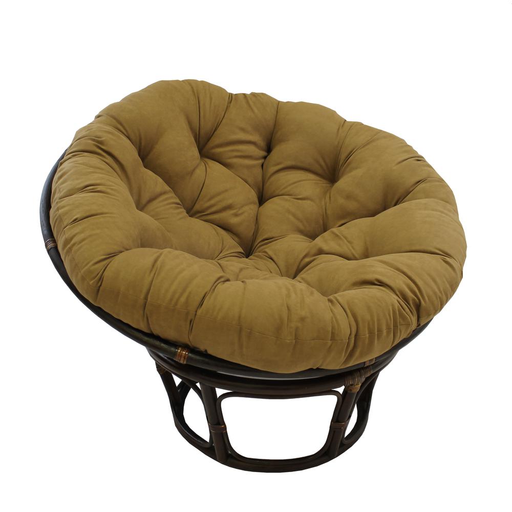 Rattan 42-Inch Papasan Chair with Micro Suede Cushion. Picture 1