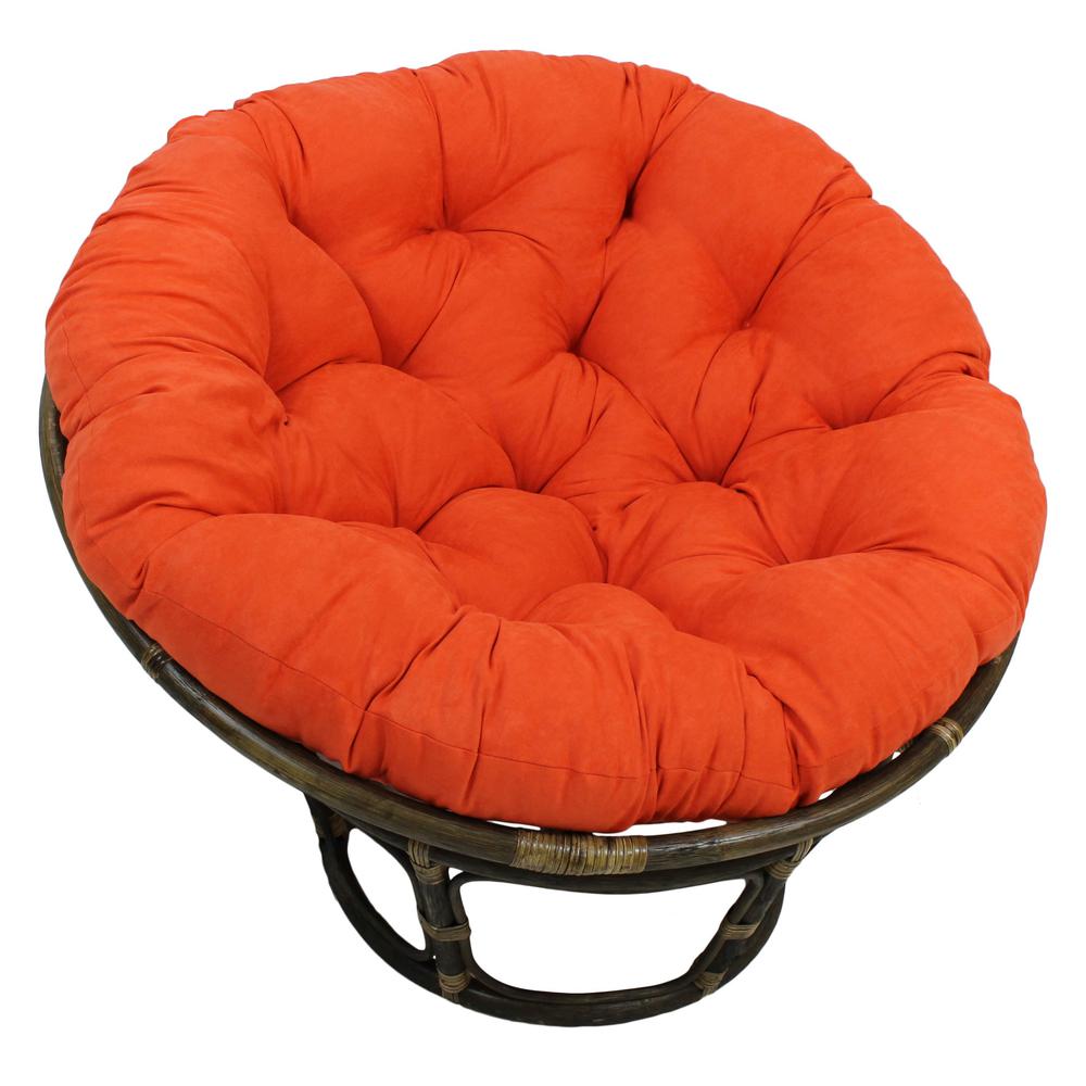 Rattan 42-Inch Papasan Chair with Micro Suede Cushion. Picture 1