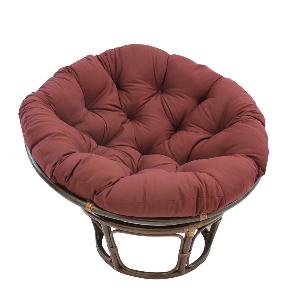 42-Inch Rattan Papasan Chair with Solid Twill Cushion. Picture 1