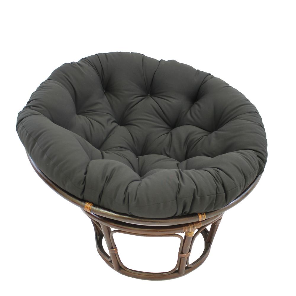 42-Inch Rattan Papasan Chair with Solid Twill Cushion. Picture 1