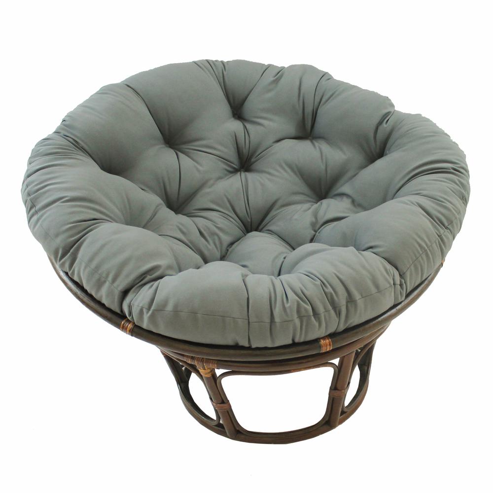 42-Inch Rattan Papasan Chair with Solid Twill Cushion. Picture 1