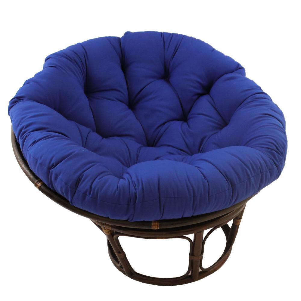 42-Inch Rattan Papasan Chair with Solid Twill Cushion. Picture 1