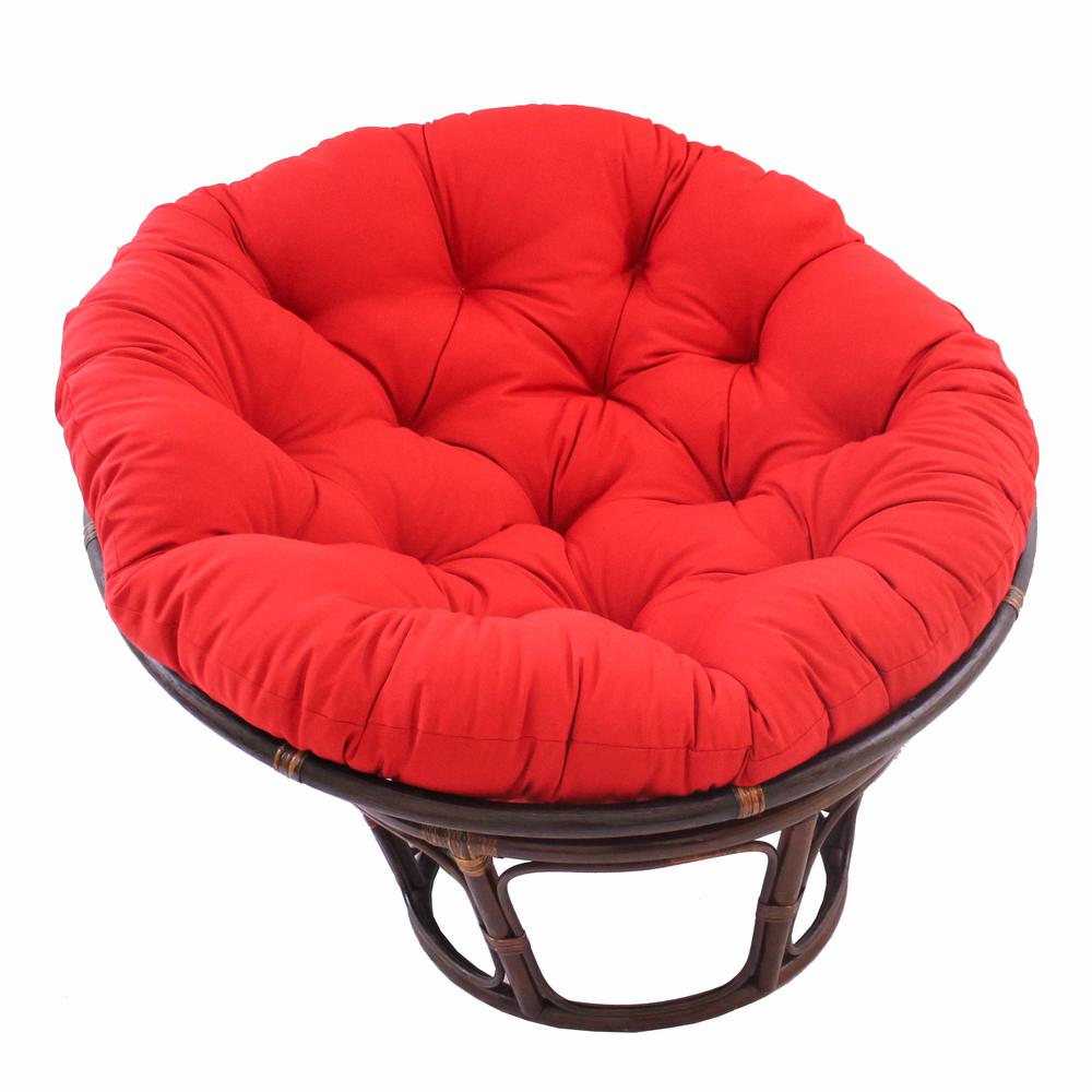 42-Inch Rattan Papasan Chair with Solid Twill Cushion. Picture 1