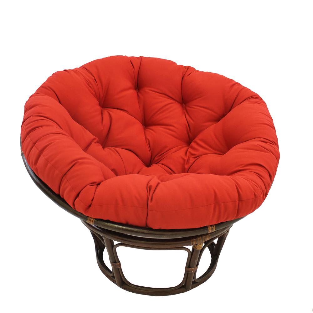 42-Inch Rattan Papasan Chair with Solid Twill Cushion. Picture 1