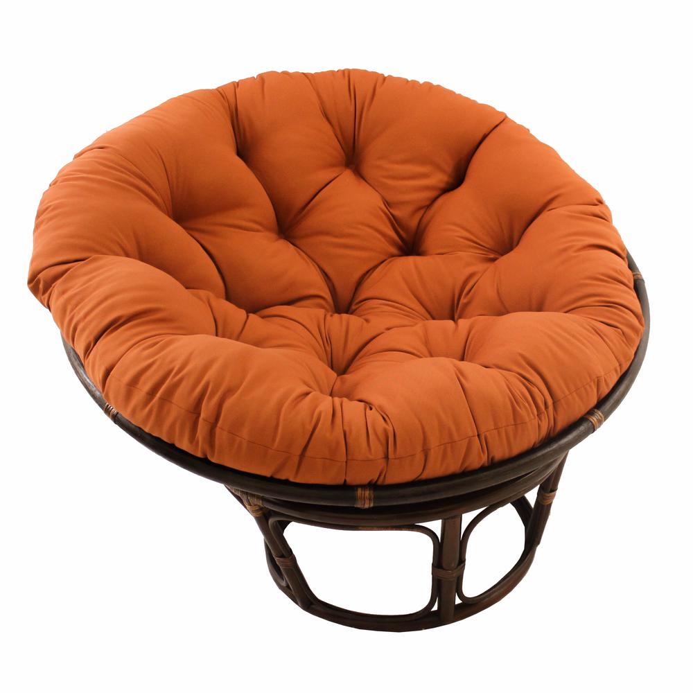 42-Inch Rattan Papasan Chair with Solid Twill Cushion. Picture 1