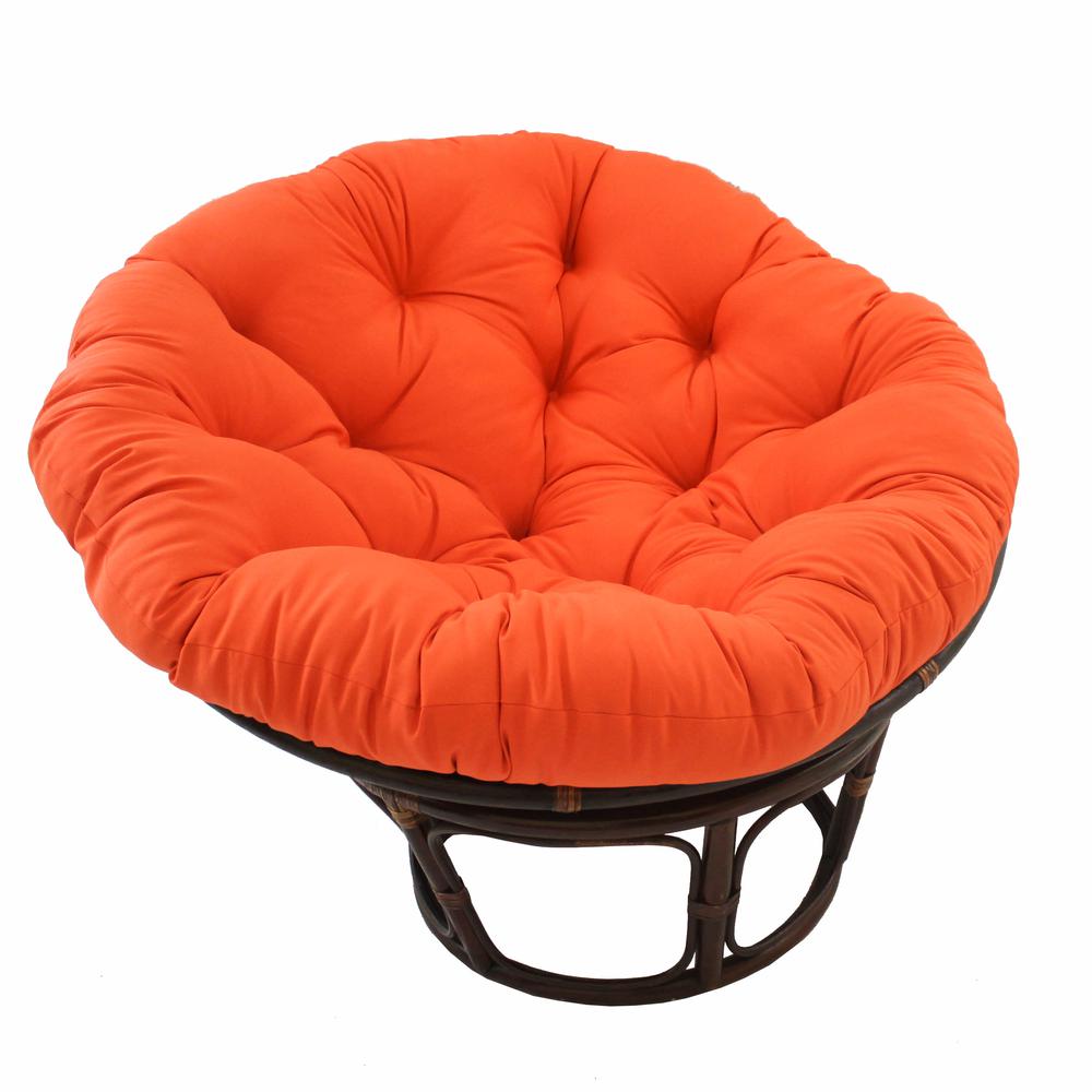 42-Inch Rattan Papasan Chair with Solid Twill Cushion. Picture 1