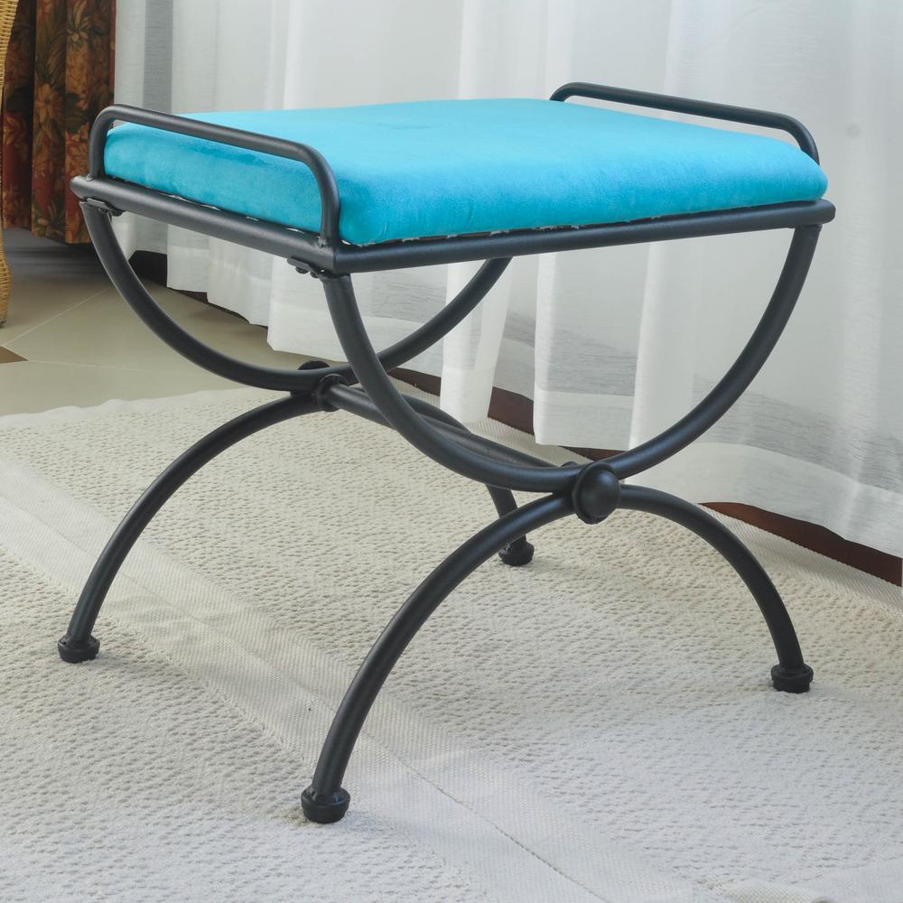 Iron Upholstered Vanity Stool. Picture 1