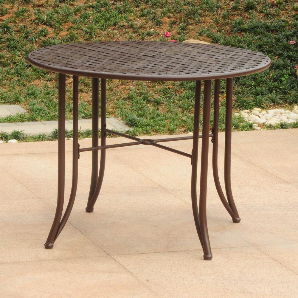 Mandalay Iron Outdoor 39" Dining Table. Picture 1