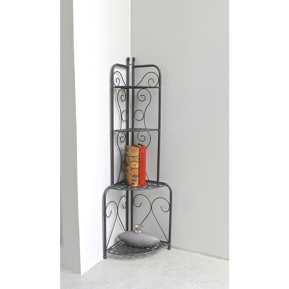 Mandalay Iron Folding Corner Bakers Rack. Picture 1