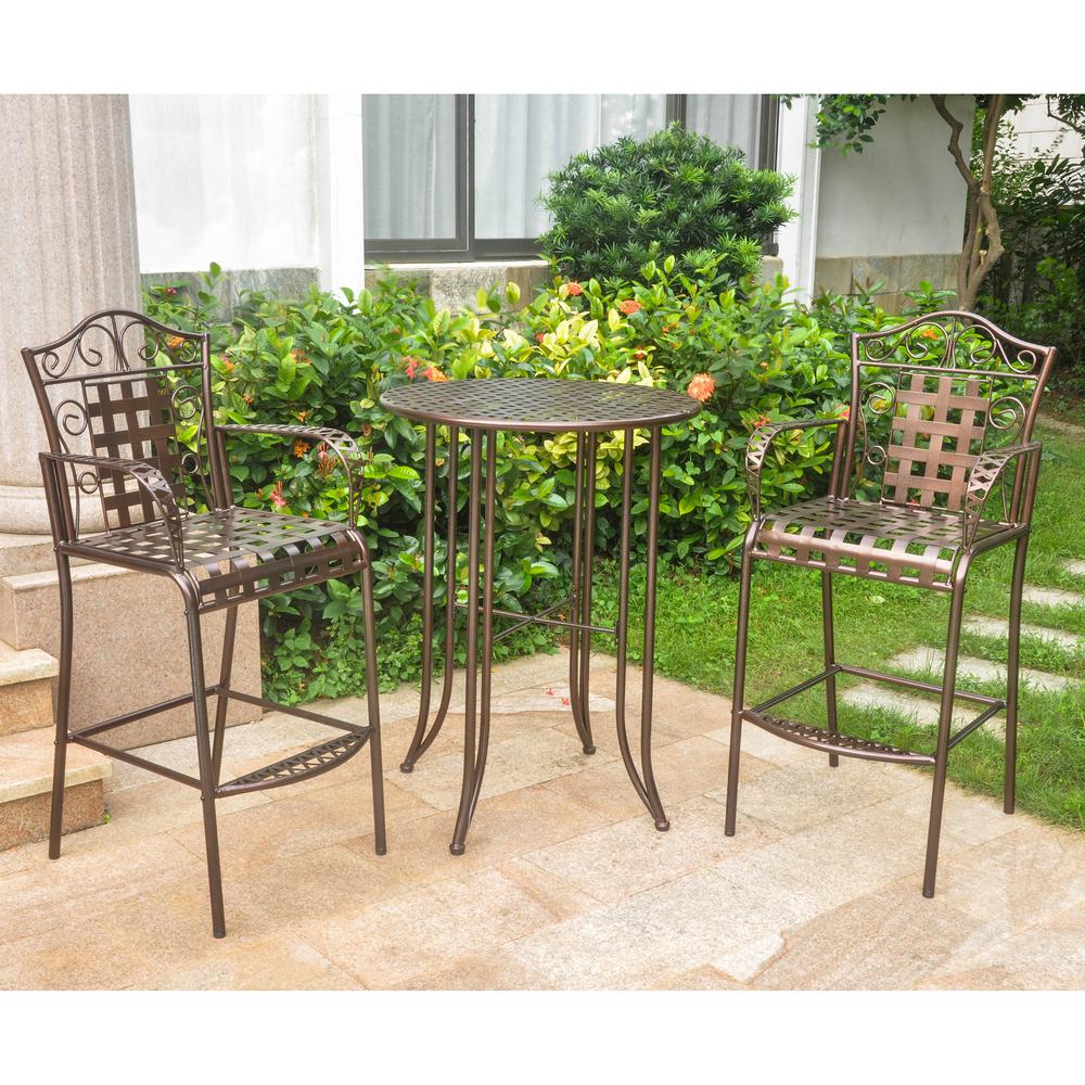 Set of Three Iron Bar Bistro. Picture 1