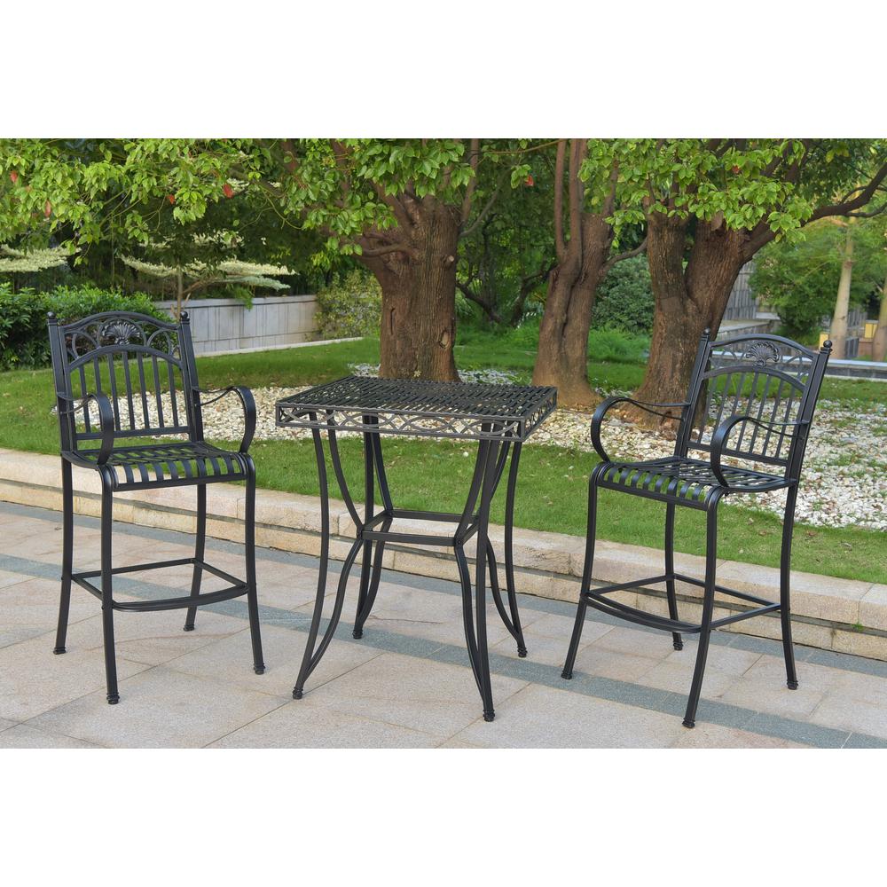 Segovia Iron Set of Three Bar Bistro Group. Picture 1